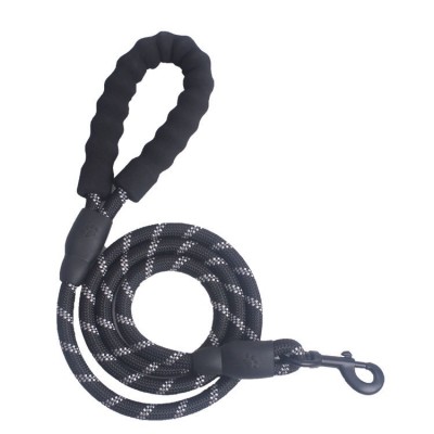 Dog pet products reflective multi-color round rope dog leash comfortable handle for large dogs